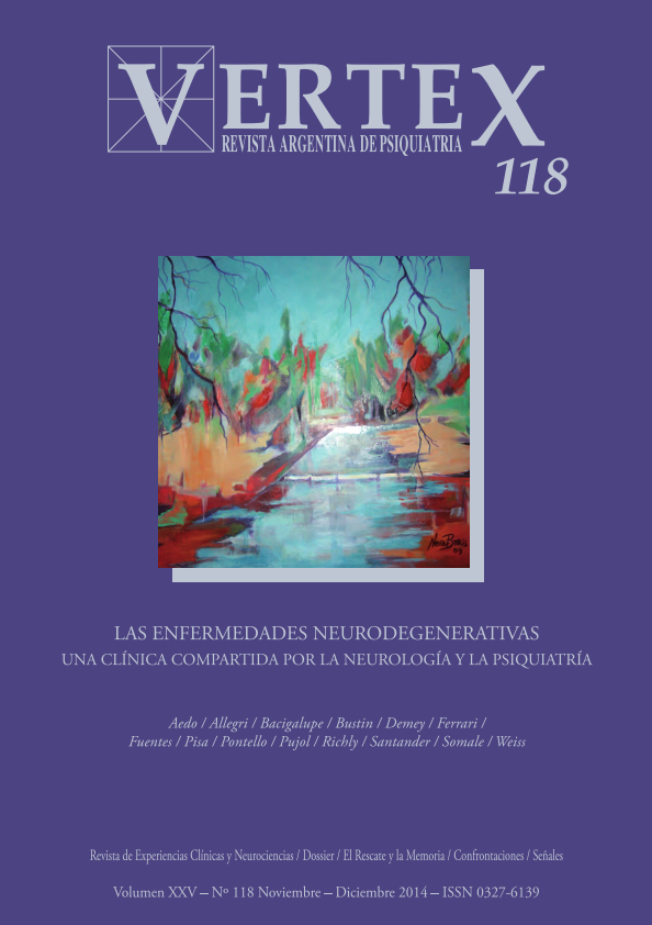 					Ver Vol. 25 Núm. 118, nov.-dic. (2014): Las enfermedades neurodegenerativas: una clínica compartida por la neurología y la psiquiatría
				